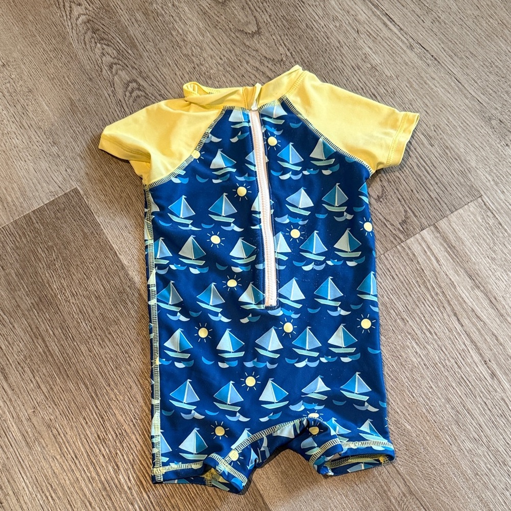 Floatimini Sailboat Rashguard - Blue and Yellow